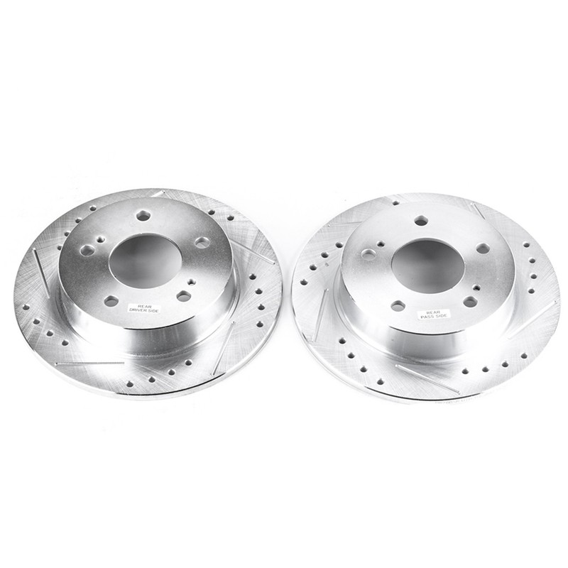 PowerStop Evolution Drilled Slotted Rotors Pair Rear For Nissan 240SX
