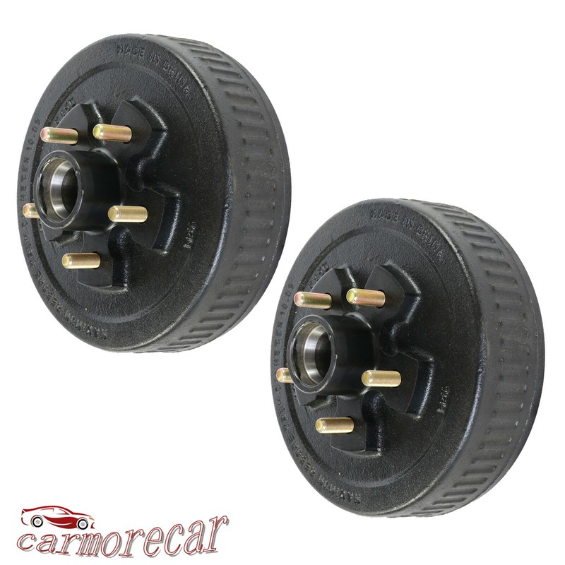 New 5 on 5" Complete Kit Trailer Electric Brakes Hub Drums For 3500 lb Axle gallery
