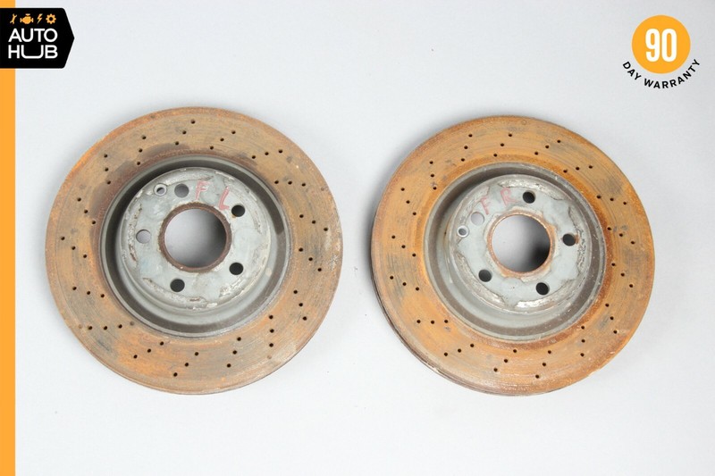 Mercedes R230 SL500 SL550 E550 Front Left & Right Brake Rotors Disc Set of 2 OEM
