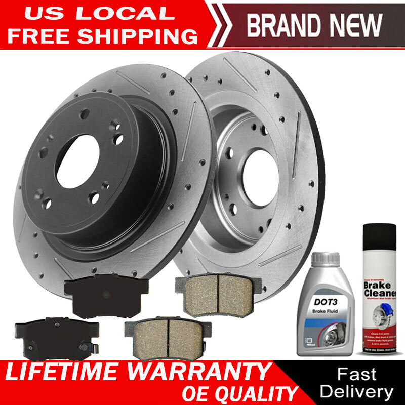 Rear Brake Rotors + Brake Pad for 2005 - 2007 Honda Accord 2004 - 2008 Acura TSX