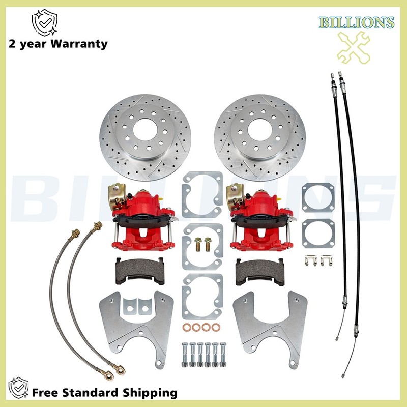 Staggered Rear Disc Brake Kit For GM F/X Body,10 & 12 Bolt, 11 In Drilled Rotor