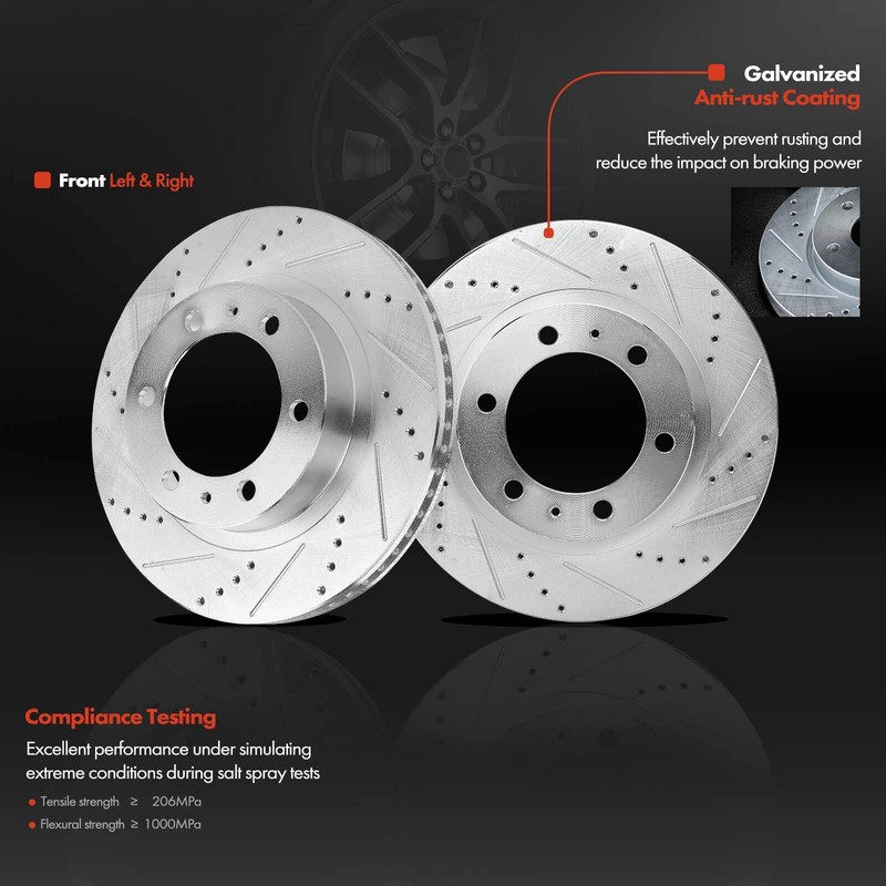 Front Drilled Slotted Brake Rotors Ceramic Pads for Toyota 4Runner FJ Cruiser gallery