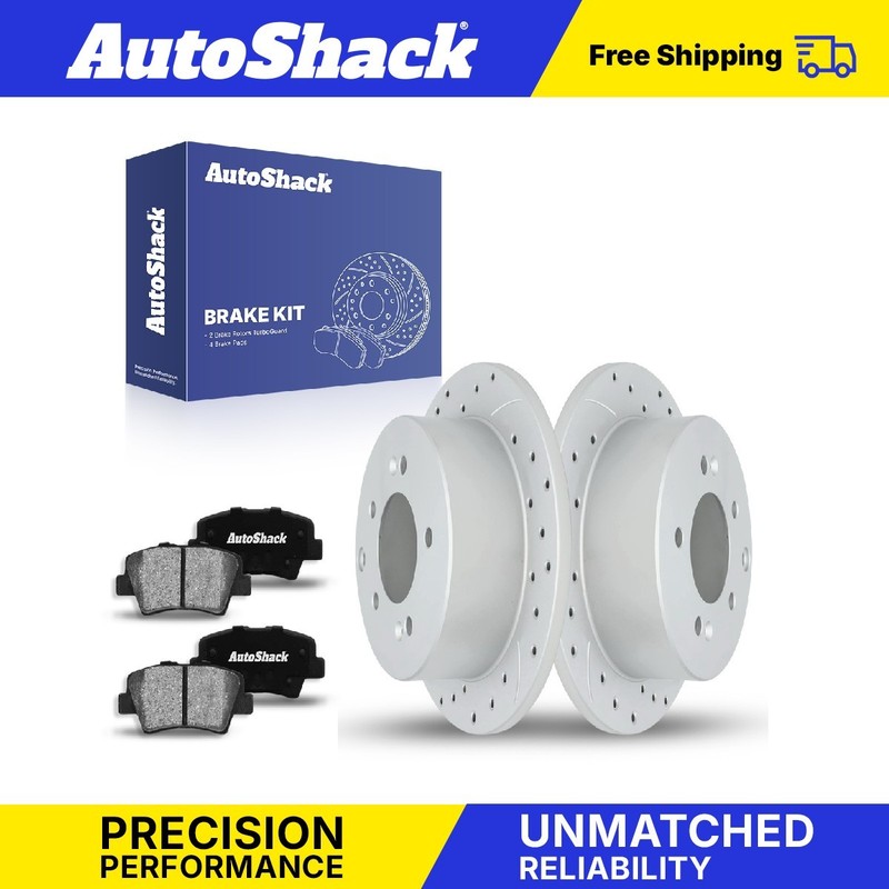Rear Drilled Slotted Brake Rotors Ceramic Pads for 2010-2013 Kia Soul 2.0L