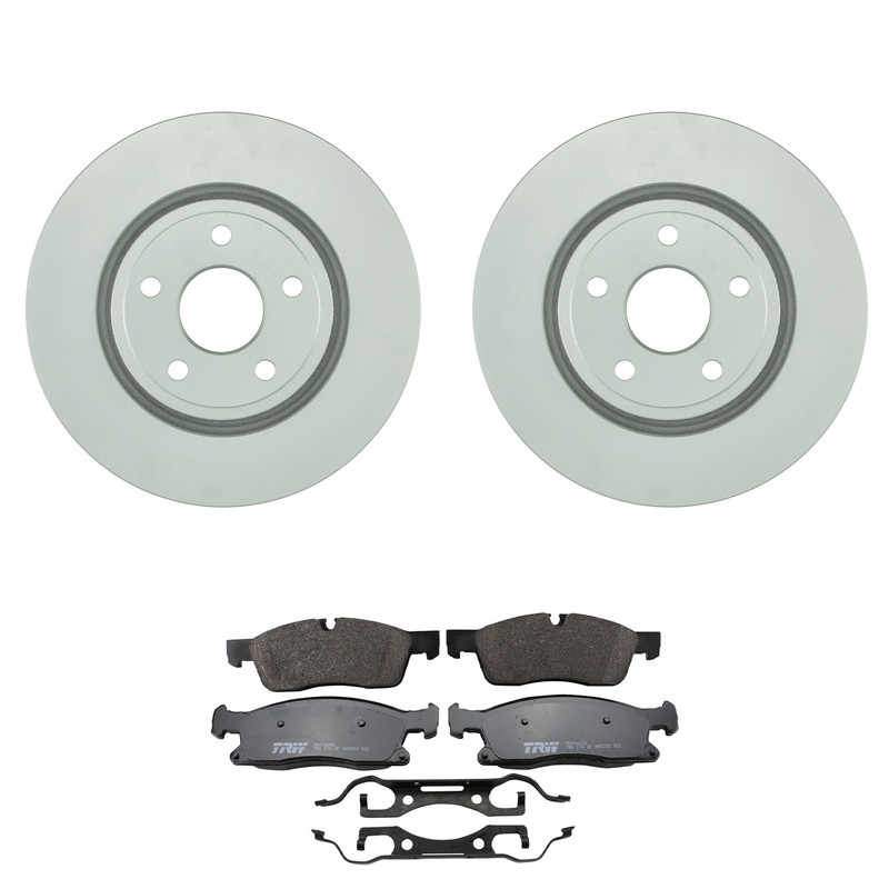 Bosch QuietCast Front Rotor TRW Pro Low-Met Disc Brake Pad Kit For Durango 17-19