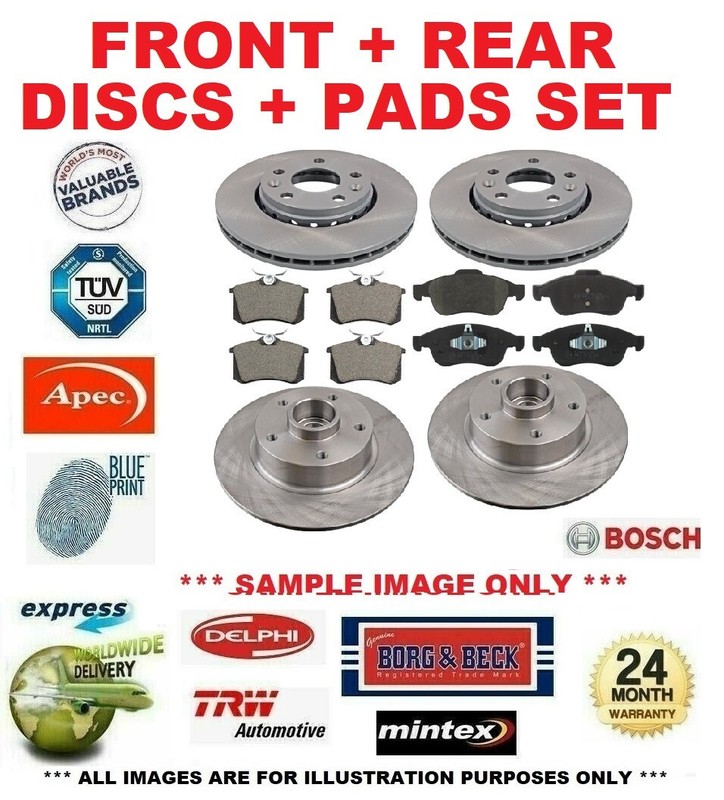FRONT + REAR BRAKE DISCS and PADS for AUDI A6 Avant 3.0 TDI quattro 2011-2018