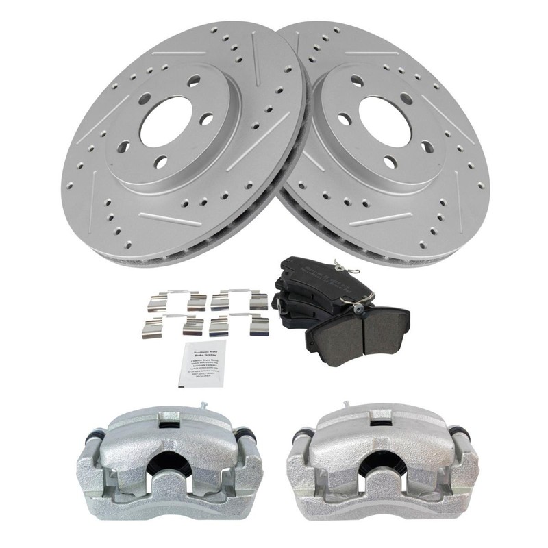 Front Brake Calipers Pads & Drilled Rotors For 2001-2009 Chrysler PT Cruiser
