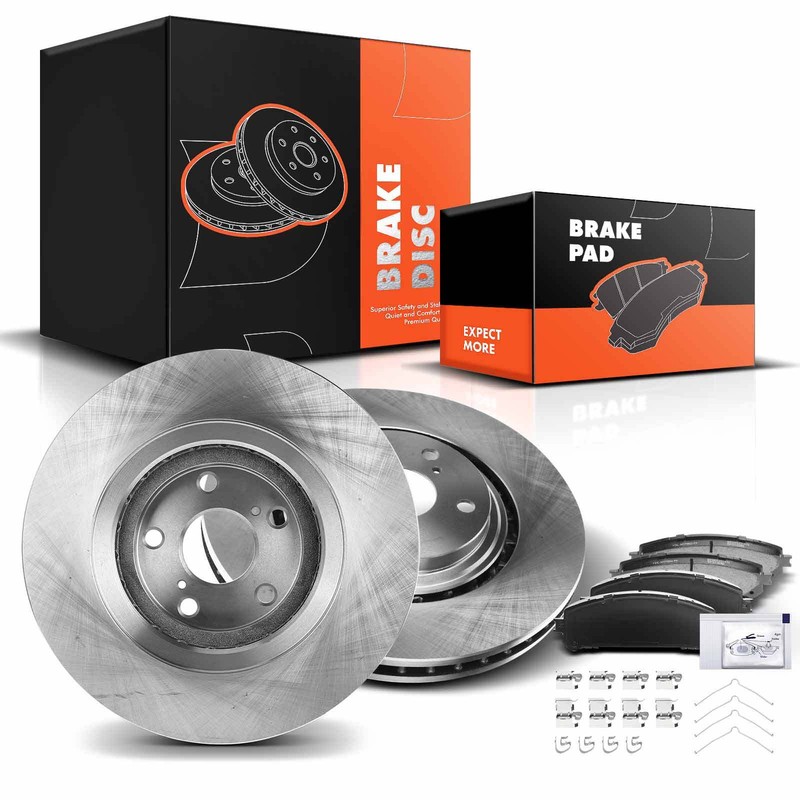 Front Disc Rotor & Brake Pads for Toyota Sienna Highlander Lexus RX350 NX300h