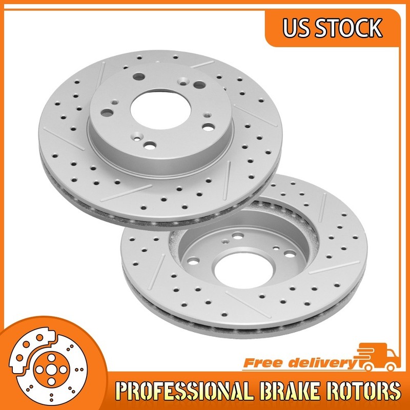 Front Drilled Brake Rotors For 2002 2003-2015 Acura RSX Honda Civic Honda CR-Z