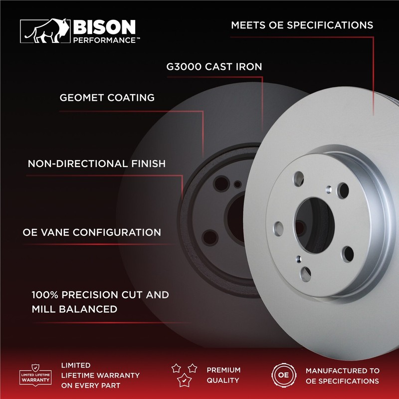 Bison Performance Front Coated Vented 300mm Brake Disc Rotor for BMW E36 E46 E86 gallery