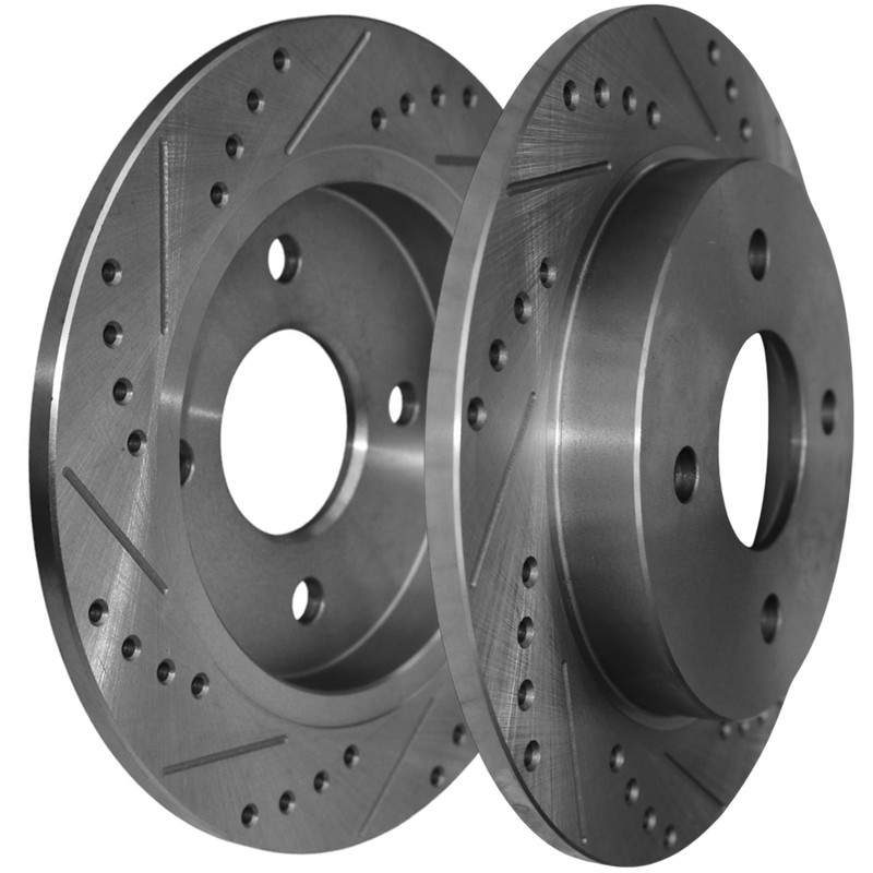 2Pcs 252.5mm Rear Drilled & Slotted Brake Rotors for Ford Fiesta 2014-2019 Focus gallery