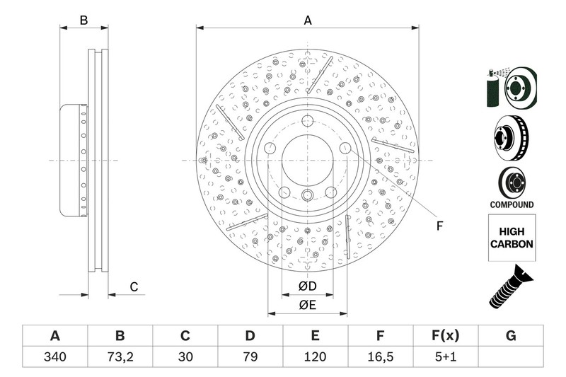 Bosch 0 986 479 E12 Brake Disc for BMW gallery