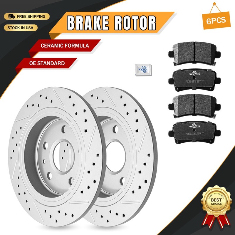 Rear Disc Brake Rotors+Ceramic Pads for 2012-2016 Buick Regal Lacrosse 2.4L FWD