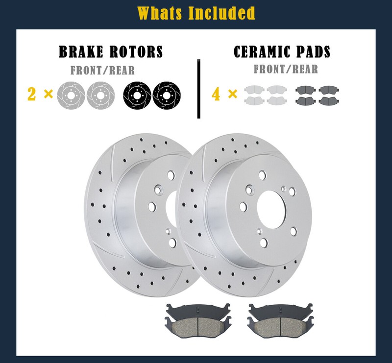 ​284mm Rear Brake Rotors Pads fit for Hyundai Sonata 2011-2015 Drilled Slotted gallery