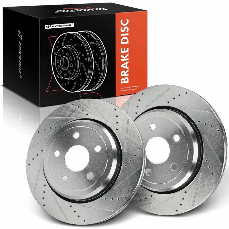 2Pcs New Rear LH & RH Drilled Brake Rotors for Jeep Grand Cherokee Dodge Durango