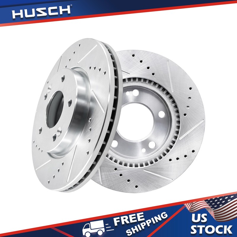 11.02 inch FRONT Drilled Slotted Disc Rotors for 2003 2004- 2014 Kia Hyundai
