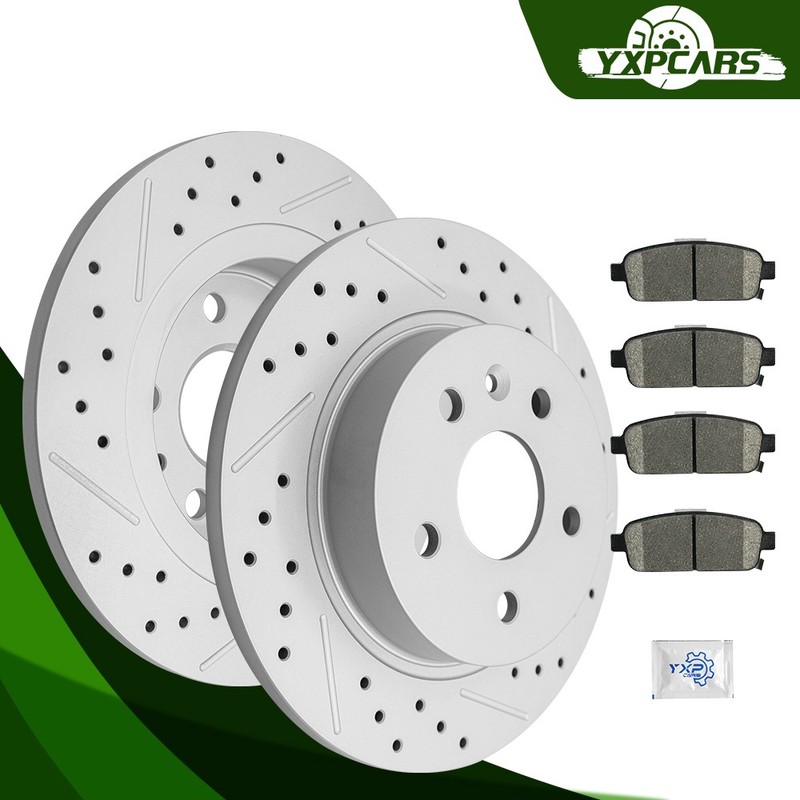 268mm Rear Disc Rotors Ceramic Brake Pads for 2013-2017 Buick Encore Chevy Trax