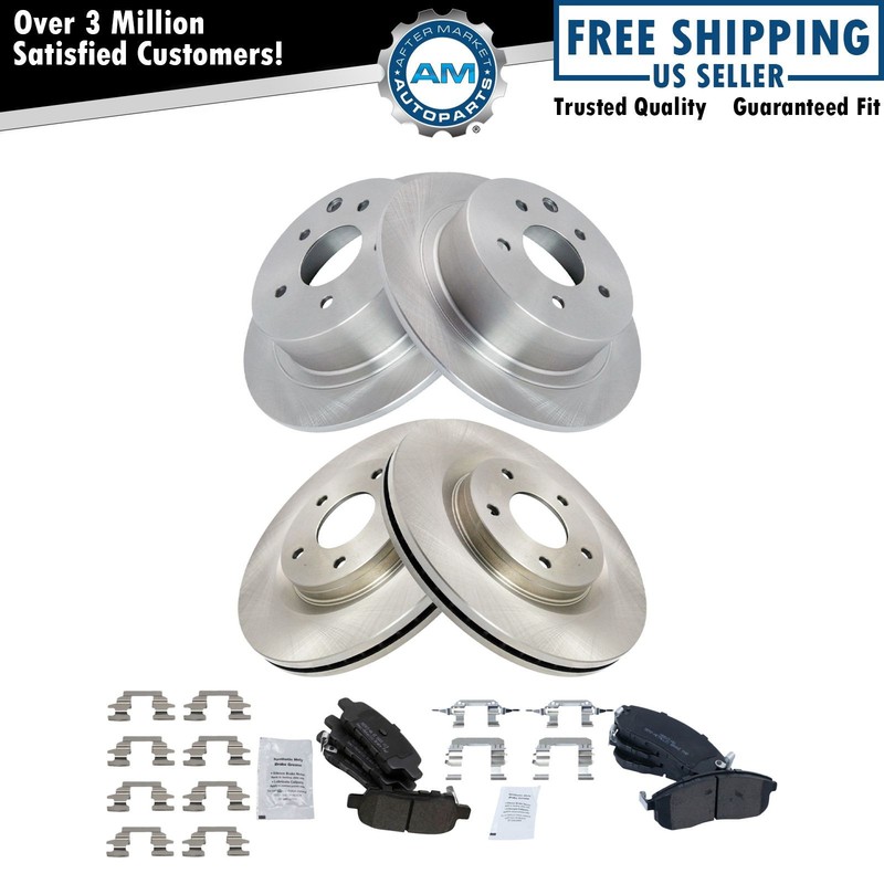 Front and Rear Brake Pad & Rotor Kit Fits 2011-2017 Nissan Juke 2017-2019 Sentra