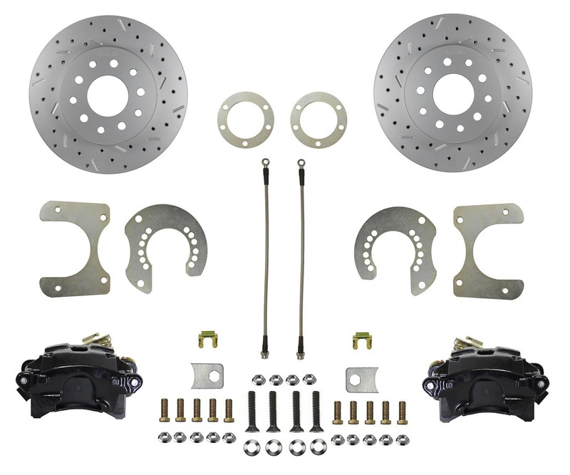 Leed Brakes BRC2001X Disc Brake Kit Rear Conversion Cross-drilled Slotted Rotors