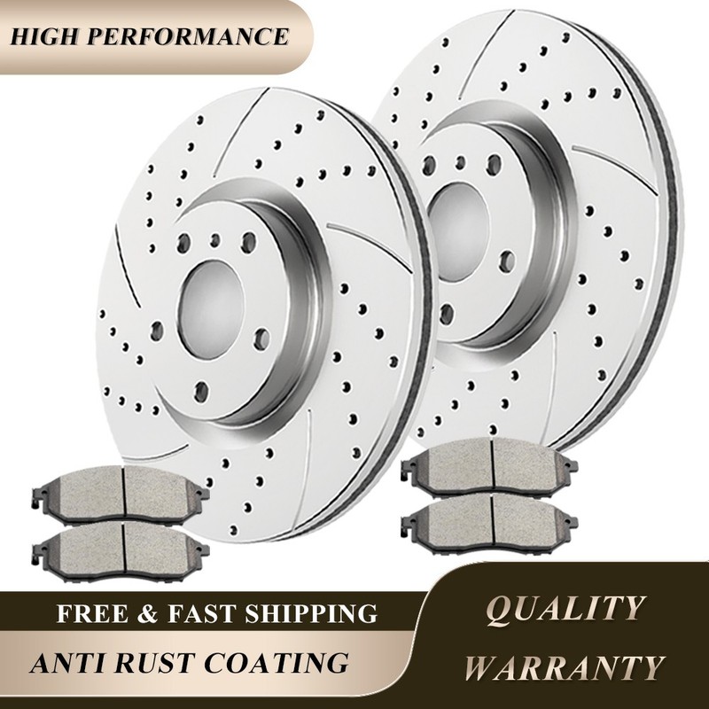 12.6″ Front Drilled Rotors Disc Brake Pads for Nissan 350Z 370Z Infiniti G35 G37