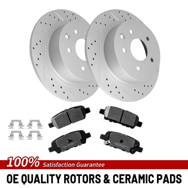 For Nissan Sentra Altima Juke Maxima 2004 – 2023 Rear Brake Rotors Ceramic Pads