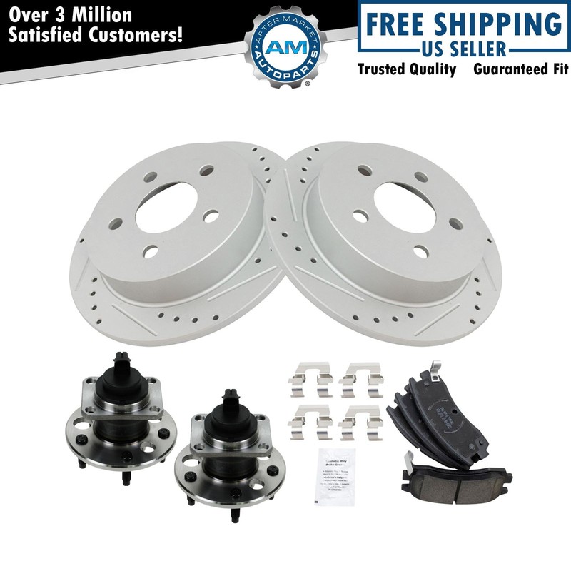 Wheel Hub Ceramic Brake Pad Performance Rotor Kit Rear for Alero Grand Am GT