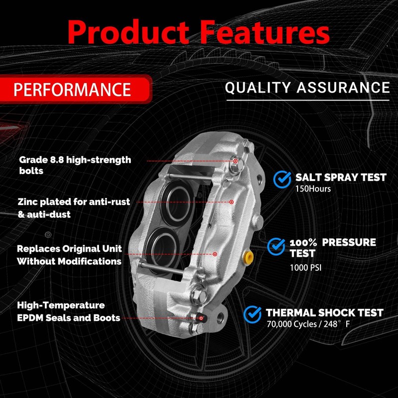 Rear Drilled Rotors Ceramic Pads Brake Calipers for 2005-2015 Nissan Armada 5.6L gallery