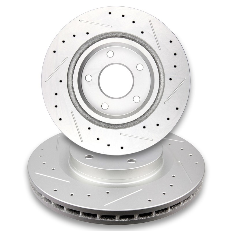 Front Discs Brake Rotors For Chrysler 200 Sebring Dodge Caliber Drilled Slotted