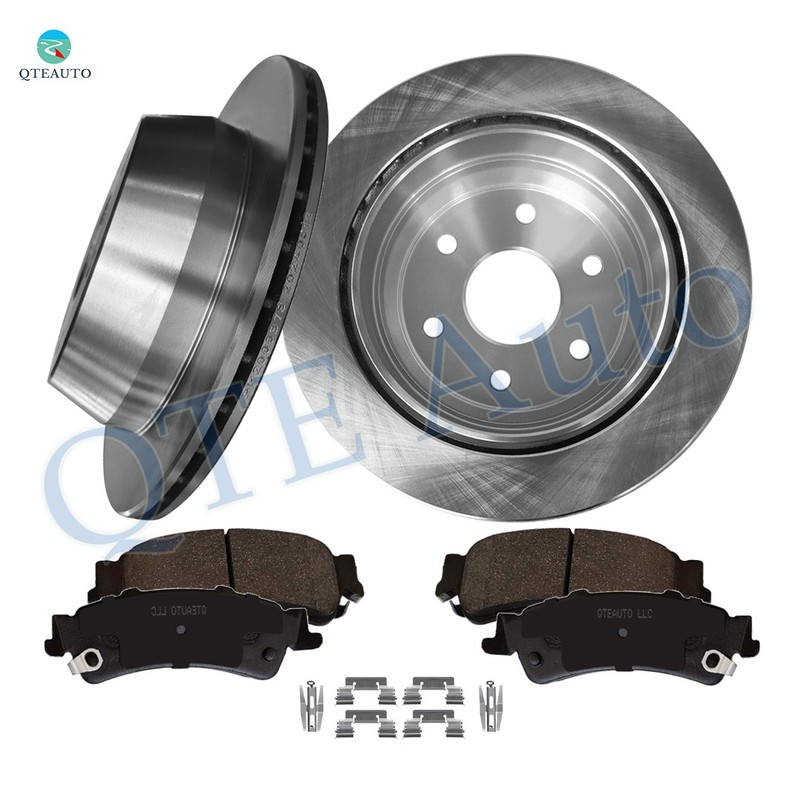 6 Rear 325 Brake Disc Rotors-Ceramic Brake Pad Kit For 2003-2005 Chevrolet Astro