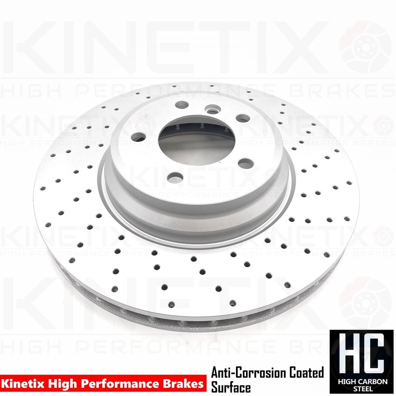 FOR BMW 330d 335i 335d FRONT DRILLED BRAKE DISCS BREMBO PADS WEAR SENSOR 348mm gallery