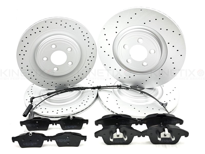 FOR JAGUAR XF 2.2d XF-R SPORT FRONT REAR DRILLED BRAKE DISCS PADS 355m 326mm