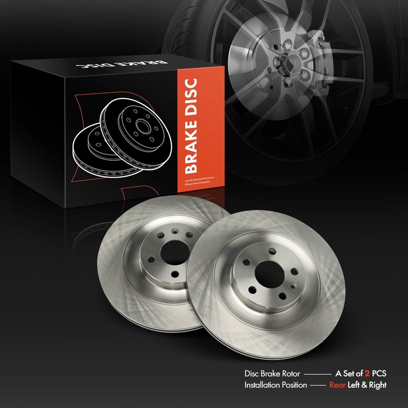2Pcs 340 mm Rear Disc Brake Rotors for Volvo C40 Recharge 2022 2023 XC40 XC90 gallery