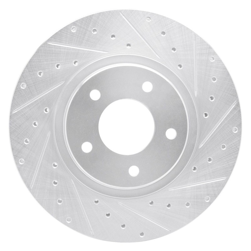 For Jaguar XK8 99-06 Brake Rotor eLINE Drilled & Slotted 1-Piece Front Passenger