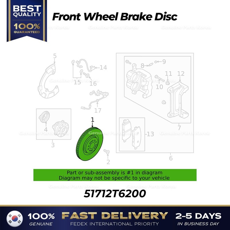 ⭐Genuine⭐ Front Wheel Brake Disc 51712T6200 for Hyundai Genesis GV80