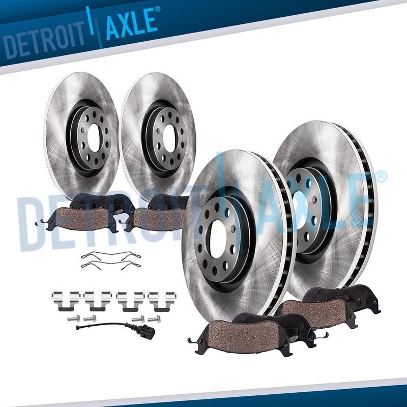 Front Rear Brake Rotors Ceramic Pads for 2005 2006 – 2010 VW Jetta GLI 2.0 Turbo