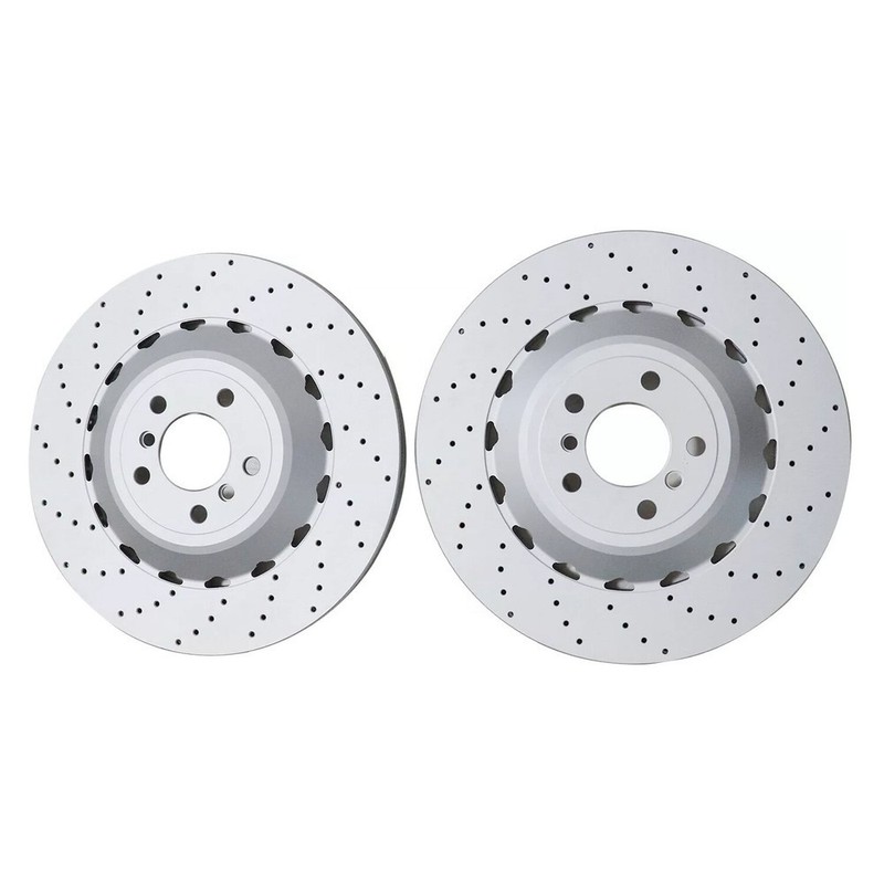 For BMW F06 F10 F13 M5 Pair Set Rear Vented & Drilled Disc Brake Rotors New gallery
