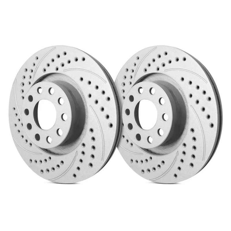 For Plymouth Gran Fury 75-77 Double Drilled & Slotted 1-Piece Front Brake Rotors