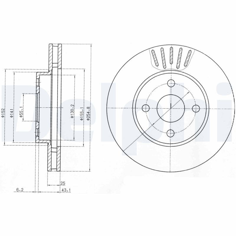 Delphi BG3781 Brake Disc for Toyota
