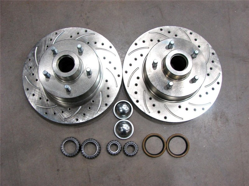Mustang II Front Disc Brake Kit 11" Rotors Chevy w/ 2" Drop Spindles SS Lines gallery