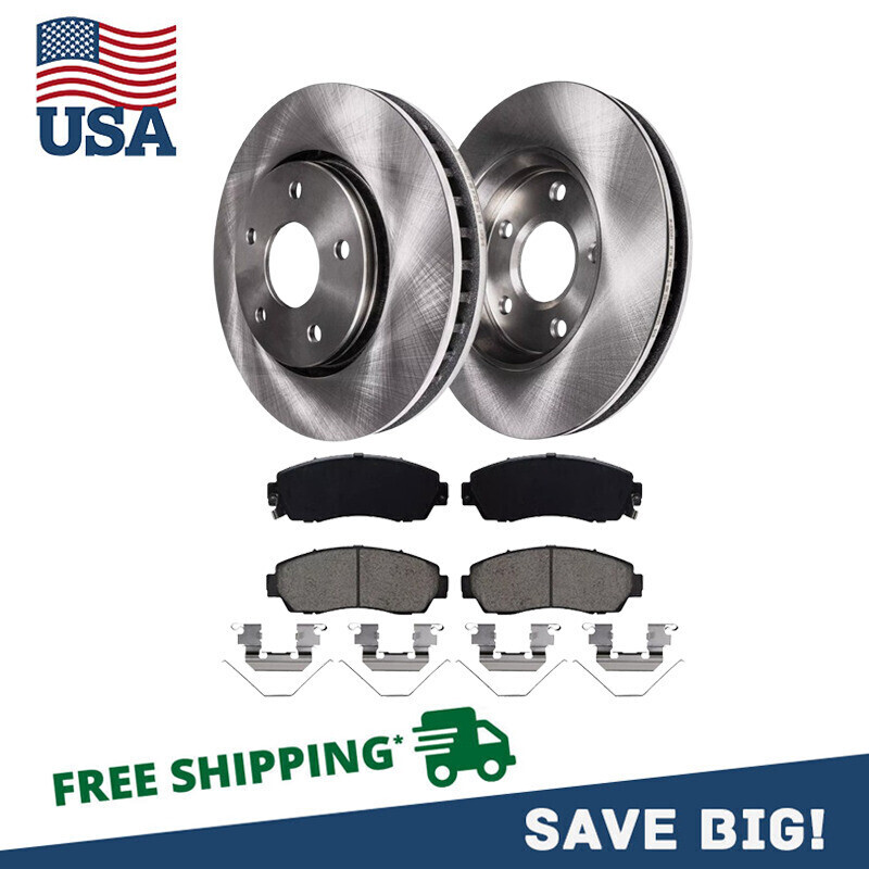 296mm Front Disc Brake Rotors + Ceramic Brake Pads for 2007 – 2016 Honda CR-V