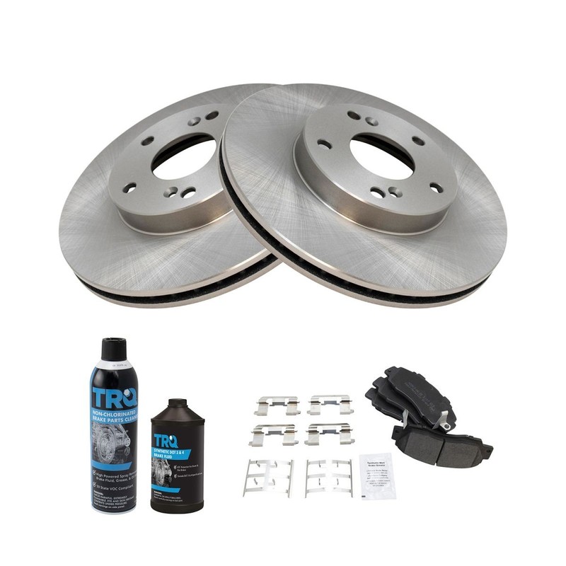 TRQ Front Ceramic Brake Pad & Rotor Kit w/Chemicals for 98-02 Honda Accord V6 gallery