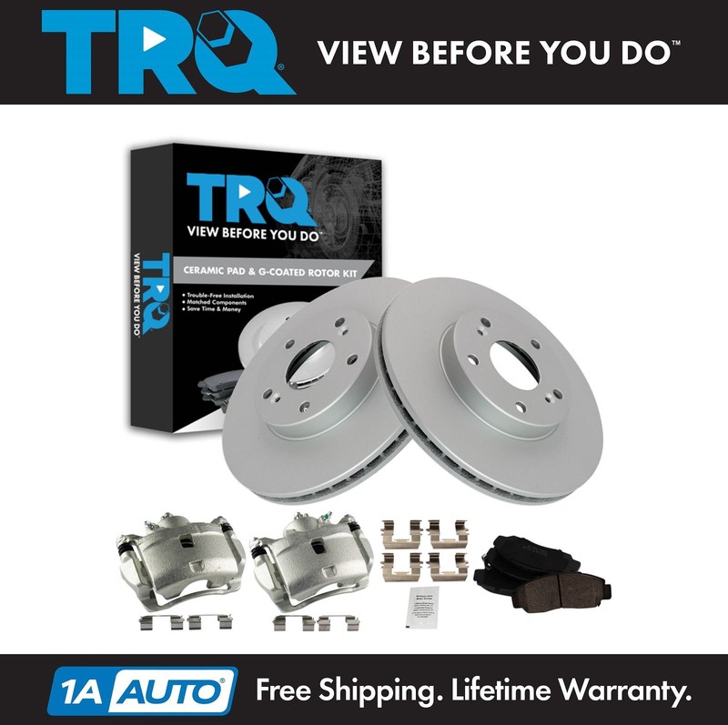 TRQ Brake Pad & Rotor Kit Ceramic Premium G-Coated Fits 2005-2005 Honda Accord