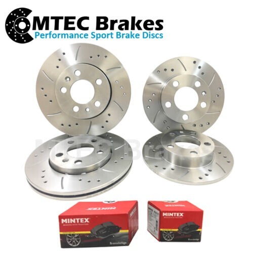 BMW E36 Convertible 320i 325i Front Rear Brake Discs & Grooved Drilled Sport