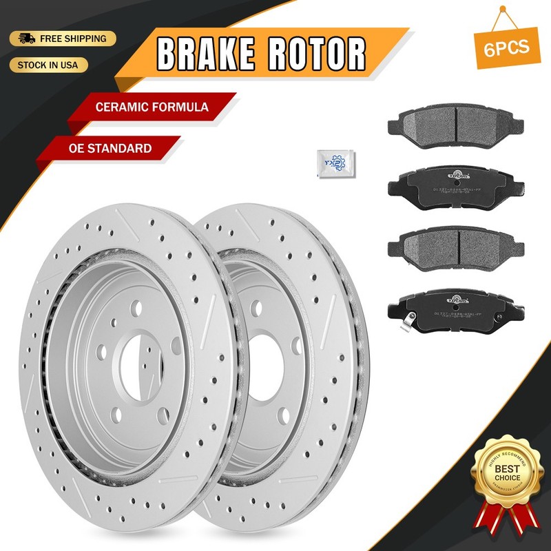 Rear Disc Brake Rotors & Ceramic Pads Set for Chevy Camaro 2010-2015 3.6L LS LT
