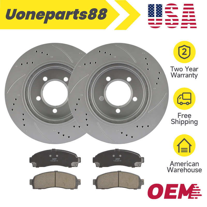 Front Drilled Brake Rotors Pads for 2002-2005 Ford Explorer Mercury Mountaineer