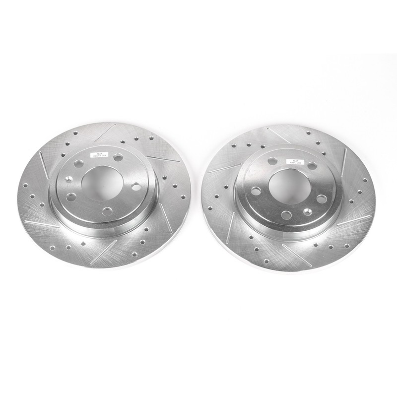 Power Stop for 05-09 Audi A4 Rear Evolution Drilled & Slotted Rotors - Pair