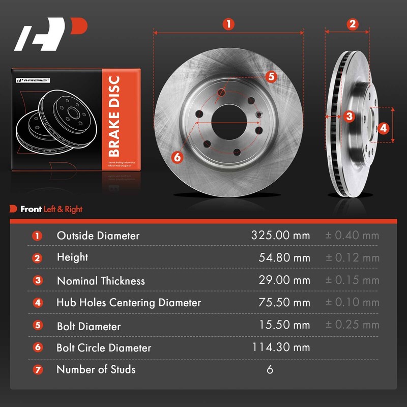 A-Premium Front Disc Brake Rotors for Chevrolet Traverse 09-17 GMC Acadia Buick gallery