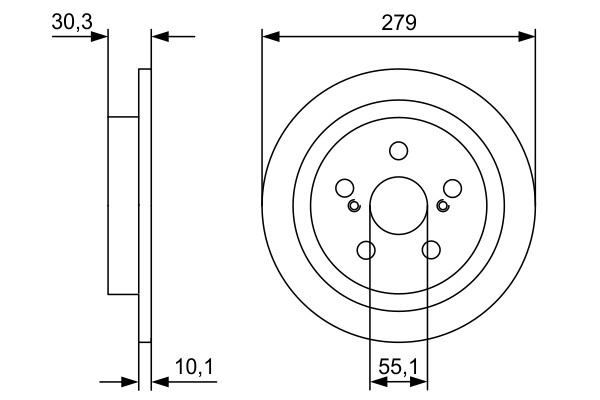 2x Brake Discs Pair Solid Rear 279mm 0986479D35 Bosch Set 4243152160 BD2456 New gallery