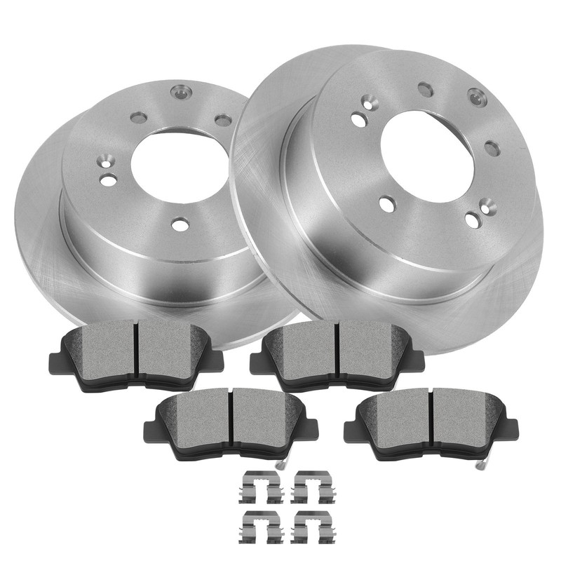 6X Fits Kia Soul 2010 2011 2012 2013 Rear Solid Brake Rotors + Ceramic Pads