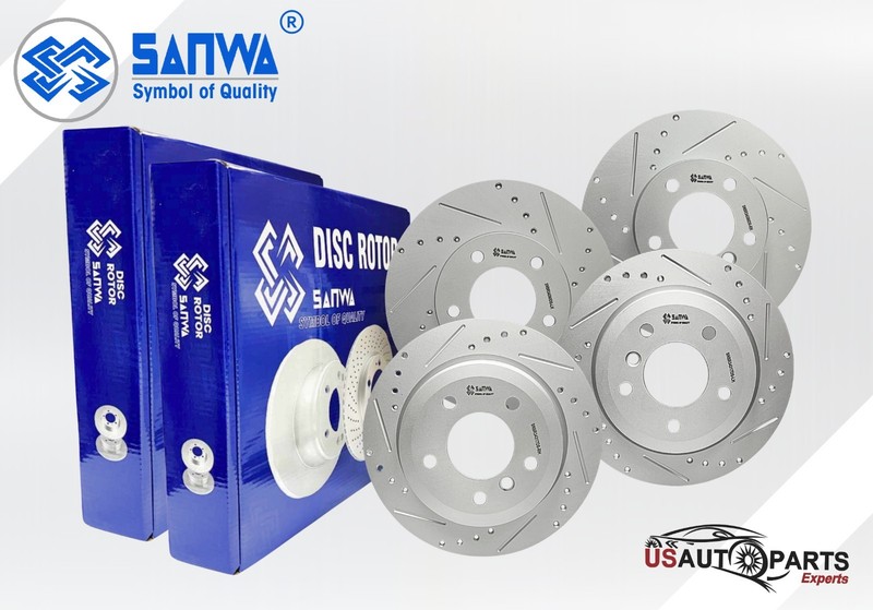 FRONT & REAR BRAKE ROTOR SET GEOMET COATED D&S FOR BMW X1 328i 328xi 2007-2015