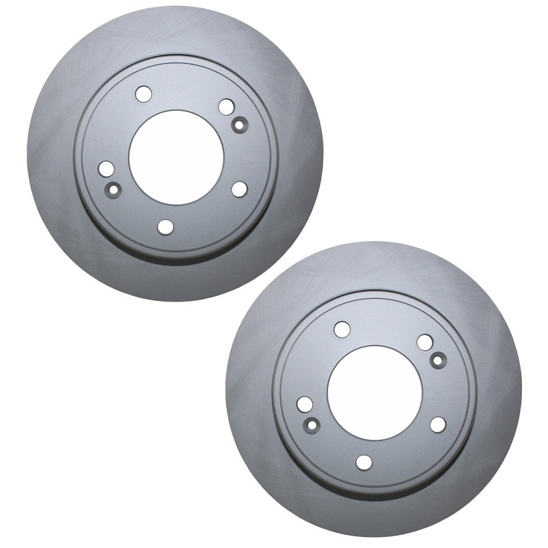 Bison Performance Pair Set 2 Rear Coated 262mm Brake Disc Rotors for Hyundai Kia